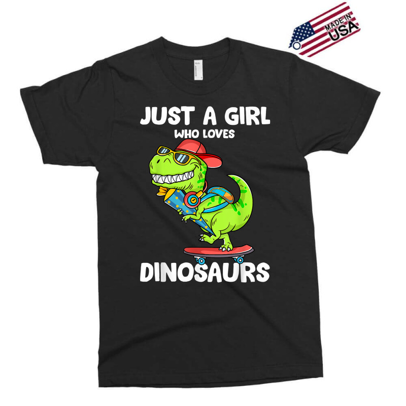 Just A Girl Who Loves Dinosaurs Cute T Rex Dinosaur Kids T Shirt Exclusive T-shirt | Artistshot