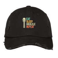 Eat Sleep Repeat T  Shirt Eat Sleep Ukulele Repeat Ukulele Headstock R Vintage Cap | Artistshot