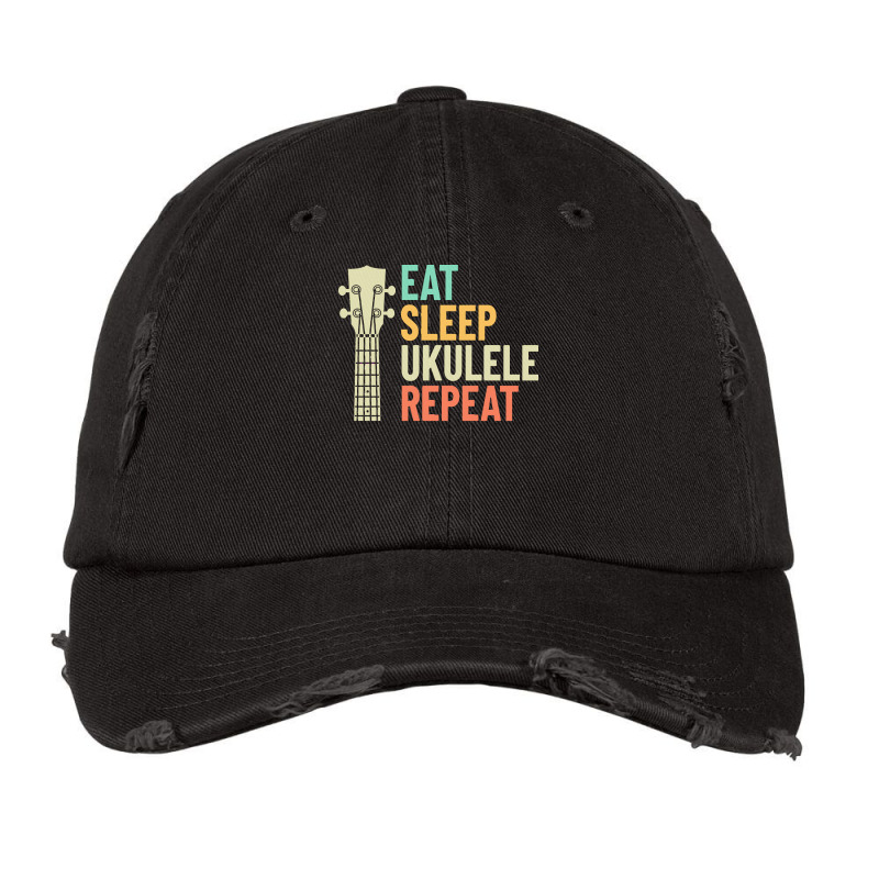 Eat Sleep Repeat T  Shirt Eat Sleep Ukulele Repeat Ukulele Headstock R Vintage Cap by theaney | Artistshot