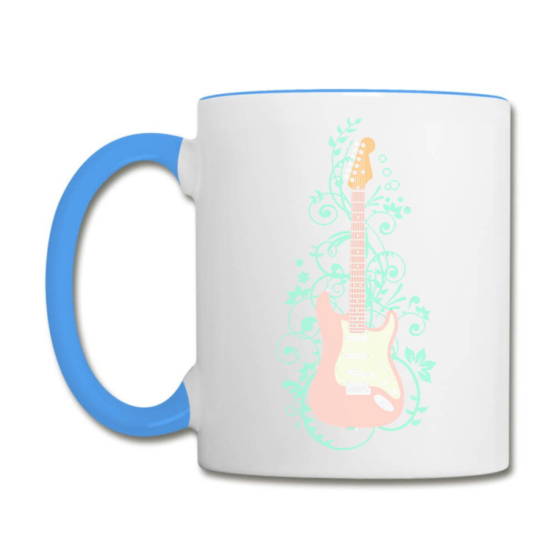 Electric Guitar T  Shirt Pink S  Style Electric Guitar Flowering Vines Coffee Mug | Artistshot