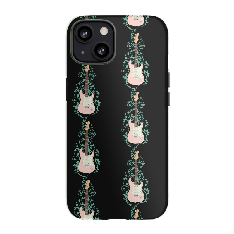 Electric Guitar T  Shirt Pink S  Style Electric Guitar Flowering Vines Iphone 13 Case | Artistshot