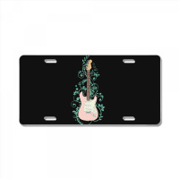 Electric Guitar T  Shirt Pink S  Style Electric Guitar Flowering Vines License Plate | Artistshot