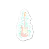 Electric Guitar T  Shirt Pink S  Style Electric Guitar Flowering Vines Sticker | Artistshot