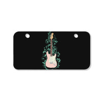 Electric Guitar T  Shirt Pink S  Style Electric Guitar Flowering Vines Bicycle License Plate | Artistshot