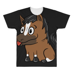 funny horse cute cartoon All Over Men's T-shirt | Artistshot