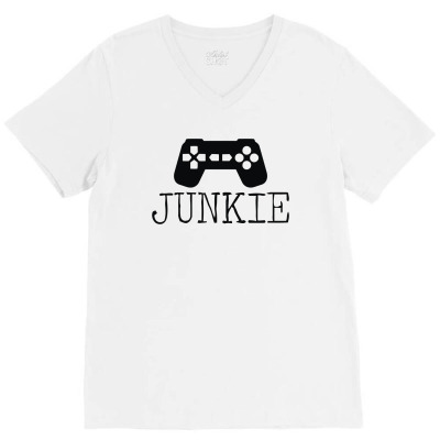 Junkie Gamer V-neck Tee Designed By Shigit Store