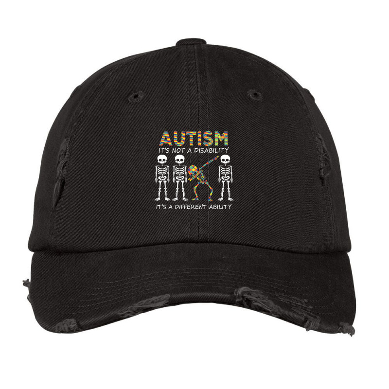 Autism Its A Different Ability Dabbing Skeleton Vintage Cap by ErikaYescas | Artistshot