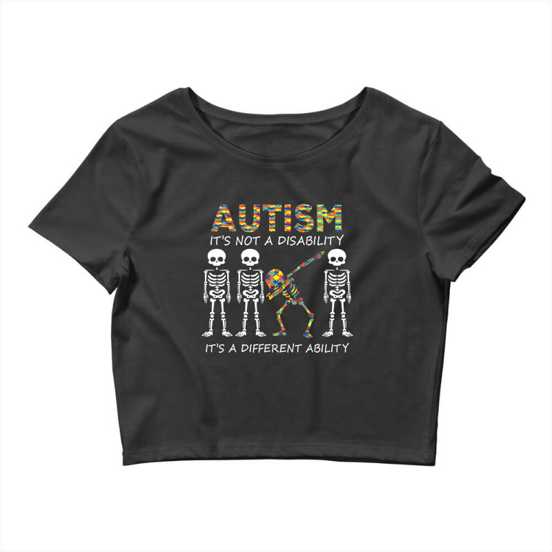 Autism Its A Different Ability Dabbing Skeleton Crop Top by ErikaYescas | Artistshot