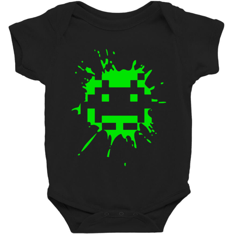 Space Invader 2 Splat Baby Bodysuit by nbobatiga | Artistshot