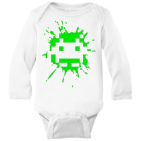 Space Invader 2 Splat Long Sleeve Baby Bodysuit | Artistshot