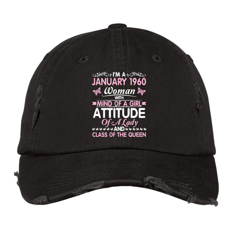 Birthday 61 Years Born In January 1960 T  Shirt I'm A January Woman 19 Vintage Cap by elephantjellyfish | Artistshot