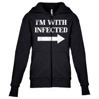 Vintage I'm With Infected T Shirt Youth Zipper Hoodie | Artistshot