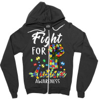 Fight For Autism Awareness World Autism Awareness Day Zipper Hoodie | Artistshot