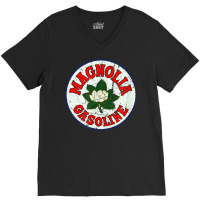 Vintage Magnolia Gasoline Gas Pump Road Sign T Shirt V-neck Tee | Artistshot