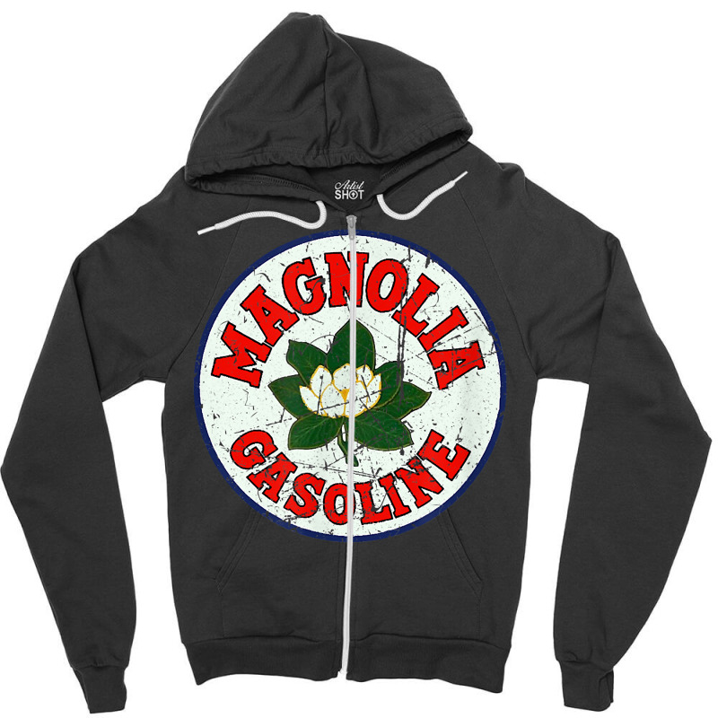 Vintage Magnolia Gasoline Gas Pump Road Sign T Shirt Zipper Hoodie | Artistshot