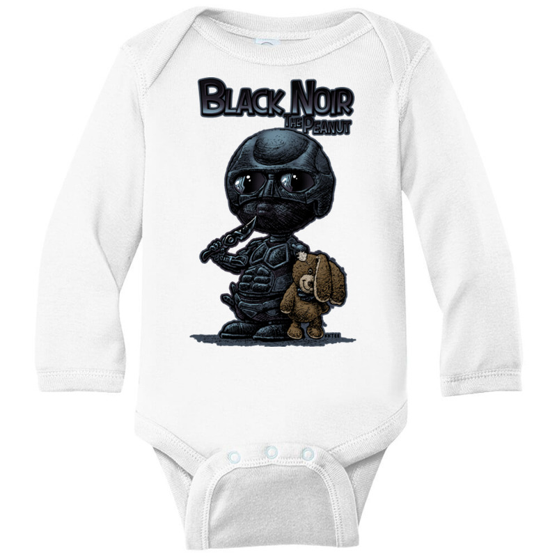 Black Noir The Peanut Long Sleeve Baby Bodysuit | Artistshot