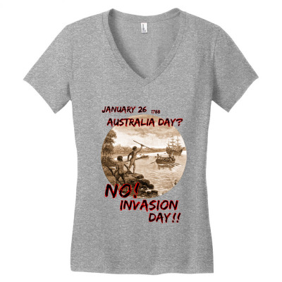 Invasion Day Meme Women's V-neck T-shirt Designed By Balahar