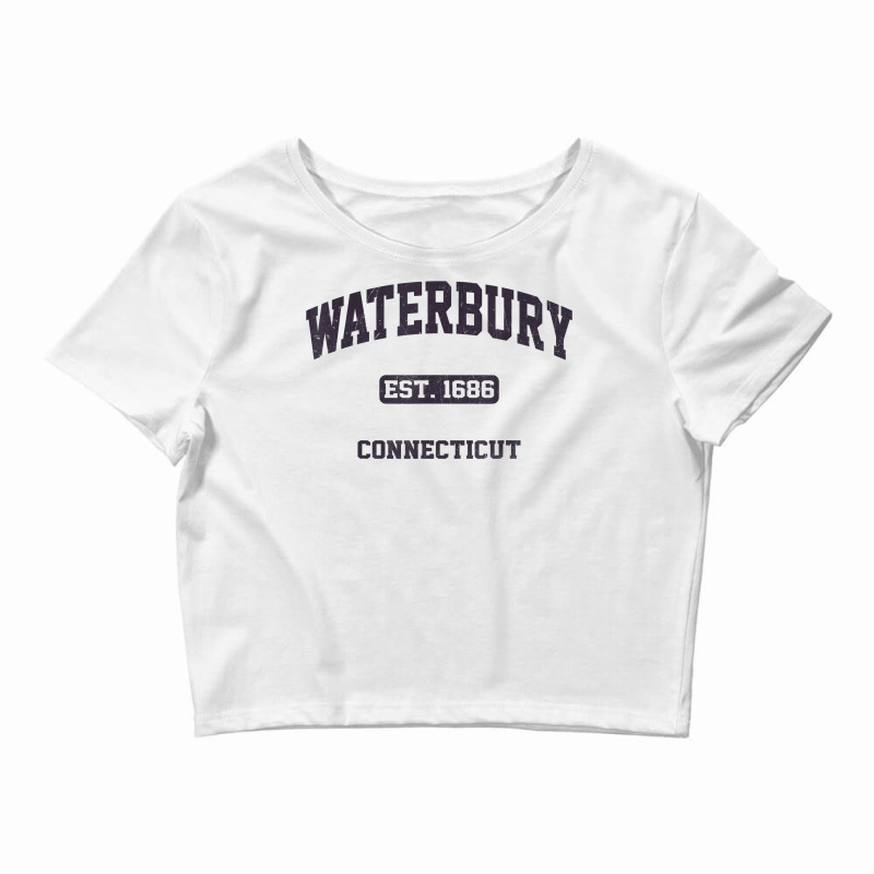 Waterbury Connecticut Ct Vintage State Athletic Style T Shirt Crop Top by haylesfshiltsxd1 | Artistshot