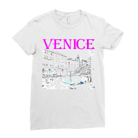 Venice Italy Travel Rialto Bridge Gondolas Grand Canal Black Premium T Ladies Fitted T-shirt | Artistshot