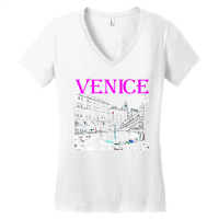 Venice Italy Travel Rialto Bridge Gondolas Grand Canal Black Premium T Women's V-neck T-shirt | Artistshot