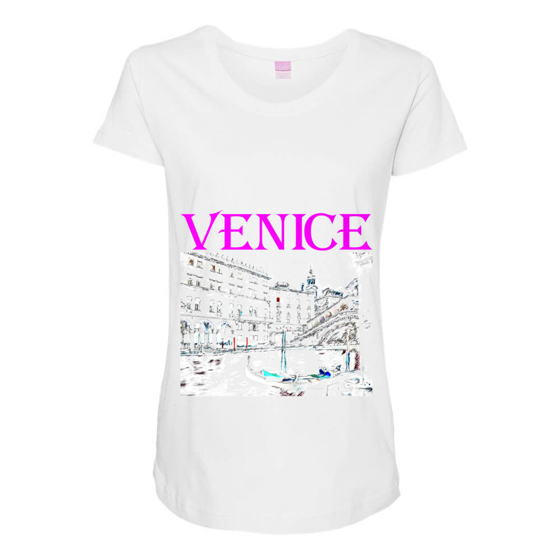 Venice Italy Travel Rialto Bridge Gondolas Grand Canal Black Premium T Maternity Scoop Neck T-shirt by James William | Artistshot