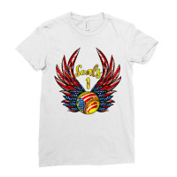 Angel Wings Softball Ladies Fitted T-shirt | Artistshot