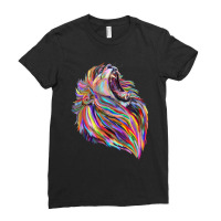 Roaring Regal Rainbow Lion Ladies Fitted T-shirt | Artistshot