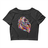 Roaring Regal Rainbow Lion Crop Top | Artistshot