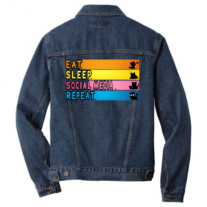 Eat Sleep Repeat Men Denim Jacket | Artistshot