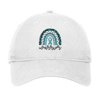 Womens Warrior Cute Teal Rainbow Graphic Ovarian Cancer Awareness T Sh Adjustable Cap | Artistshot