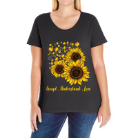 Sunflower Accept Understand Love Autism Awareness Month Ladies Curvy T-shirt | Artistshot