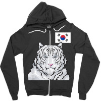 White Siberian Tiger South Korean Flag T Shirt Zipper Hoodie | Artistshot