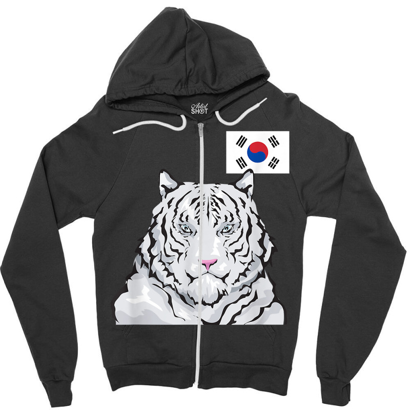 White Siberian Tiger South Korean Flag T Shirt Zipper Hoodie by weltzjharrasw | Artistshot