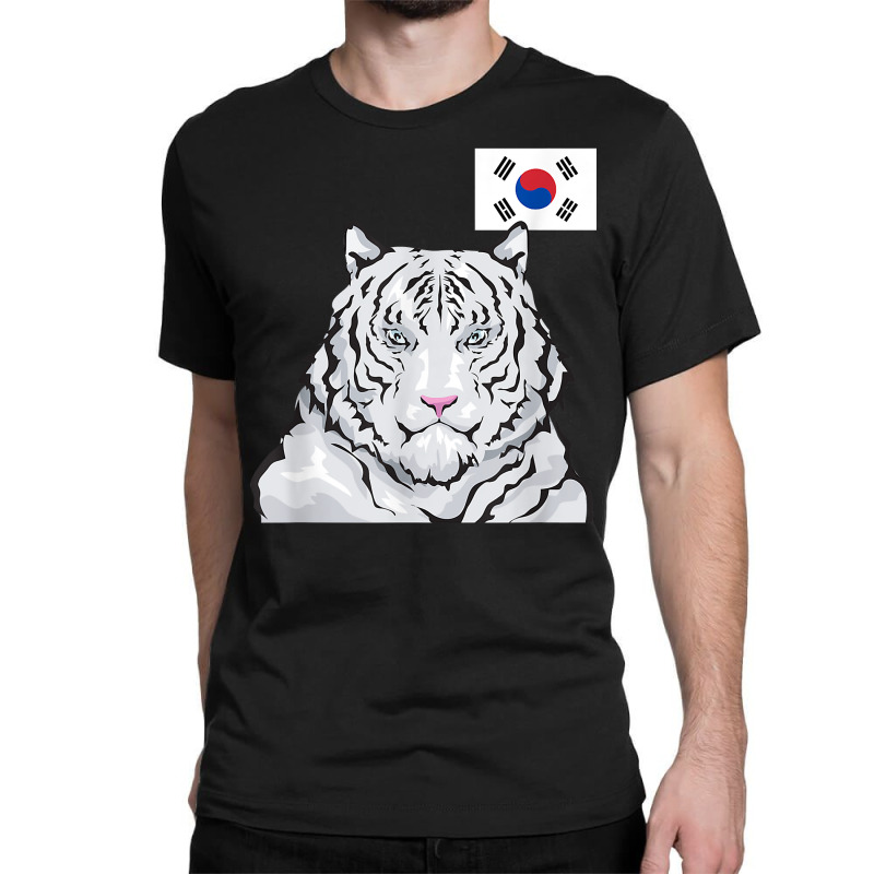 White Siberian Tiger South Korean Flag T Shirt Classic T-shirt by weltzjharrasw | Artistshot