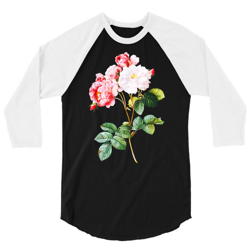 Roses Rose Floral Shabby Desert Chic Retro Style Vintage T Shirt 3/4 Sleeve Shirt | Artistshot