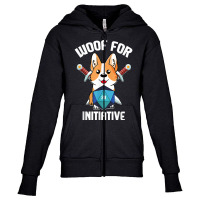 Woof For Initiative Funny Corgi D20 Rpg Tabletop Gamer Dogs T Shirt Youth Zipper Hoodie | Artistshot