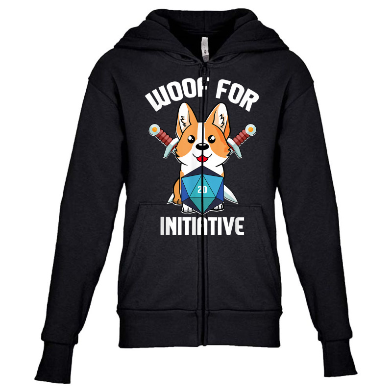 Woof For Initiative Funny Corgi D20 Rpg Tabletop Gamer Dogs T Shirt Youth Zipper Hoodie by haylesfshiltsxd1 | Artistshot