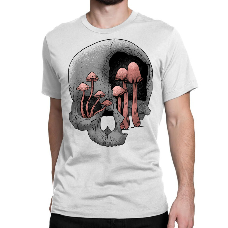 Skull Morel Mushrooms Mycologist Goth Mushroom Art T Shirt Classic T-shirt by alaizws | Artistshot