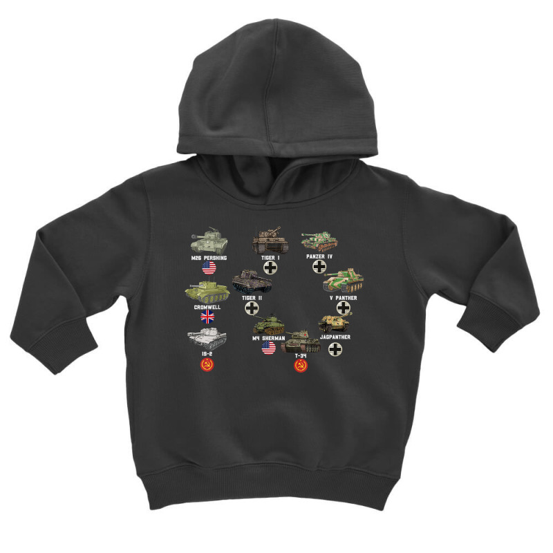 Ww2 Tanks Panzer Iv Tiger Ii T 34 M4 Sherman M26 Military T Shirt Toddler Hoodie by haylesfshiltsxd1 | Artistshot