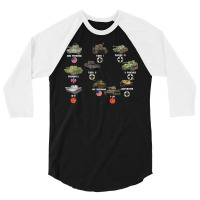 Ww2 Tanks Panzer Iv Tiger Ii T 34 M4 Sherman M26 Military T Shirt 3/4 Sleeve Shirt | Artistshot