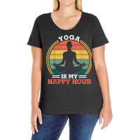 Yoga Is My Happy Hour Meditate   Yoga Meditation Spiritual T Shirt Ladies Curvy T-shirt | Artistshot