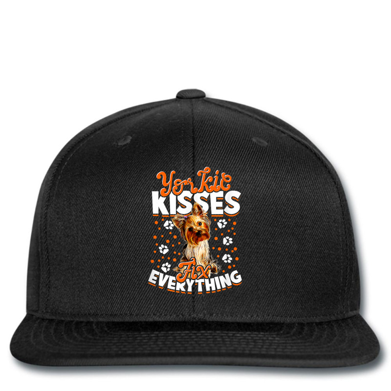 Yorkie Kisses Fix Everything   Yorkshire Terrier T Shirt Printed hat by haylesfshiltsxd1 | Artistshot