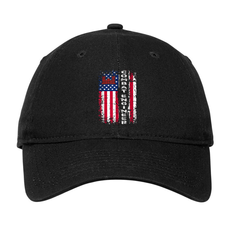 Combat Engineer Distressed American Flag   U.s. Military Adjustable Cap by daniellepaine | Artistshot