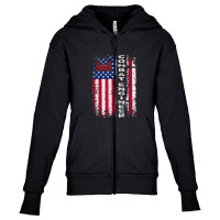 Combat Engineer Distressed American Flag   U.s. Military Youth Zipper Hoodie | Artistshot