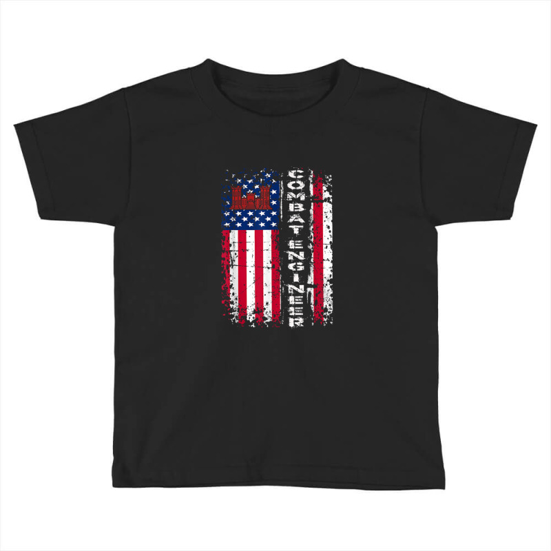 Combat Engineer Distressed American Flag   U.s. Military Toddler T-shirt by daniellepaine | Artistshot