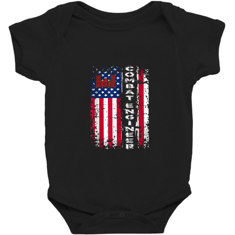 Combat Engineer Distressed American Flag   U.s. Military Baby Bodysuit by daniellepaine | Artistshot