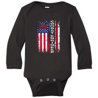 Combat Engineer Distressed American Flag   U.s. Military Long Sleeve Baby Bodysuit | Artistshot