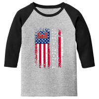 Combat Engineer Distressed American Flag   U.s. Military Youth 3/4 Sleeve | Artistshot