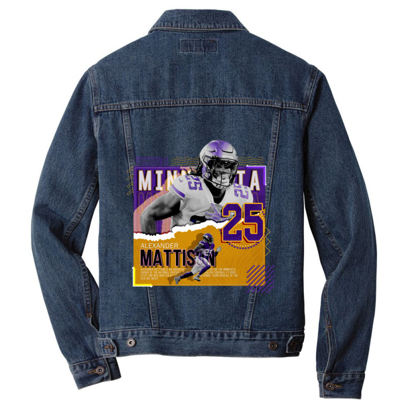 Alexander Mattison Football Paper Poster Vikings Men Denim Jacket | Artistshot