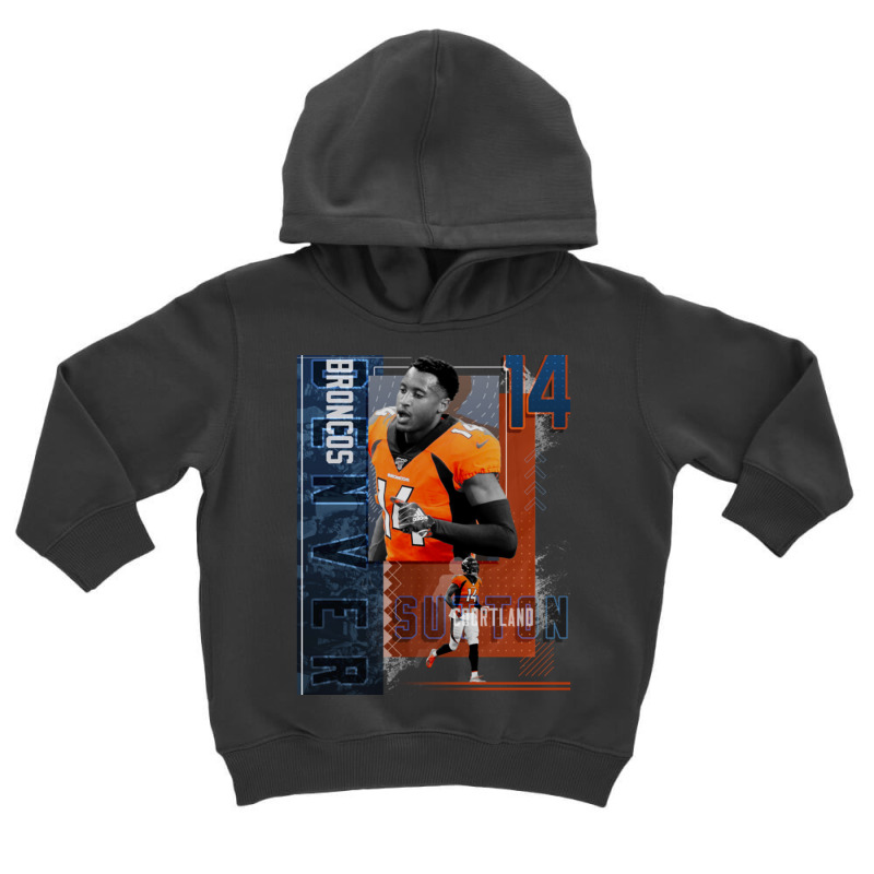 Courtland Sutton Football Paper Poster Broncos 2 Toddler Hoodie | Artistshot